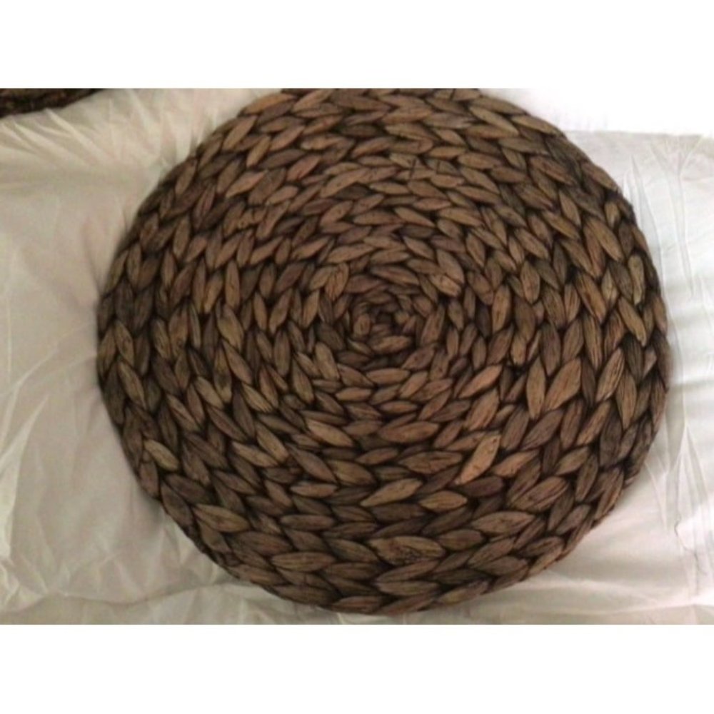 (3 Sizes: 12"-13"-14") Rustic Woven Placemats Round Set of 10